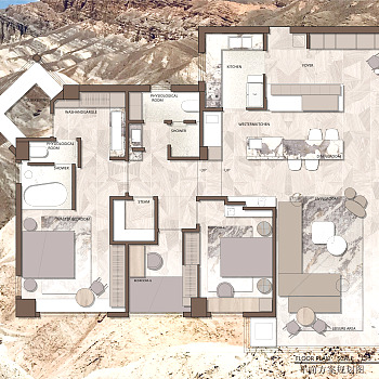 【CAD图纸】168㎡三居CAD平面设计方案+PSD彩平