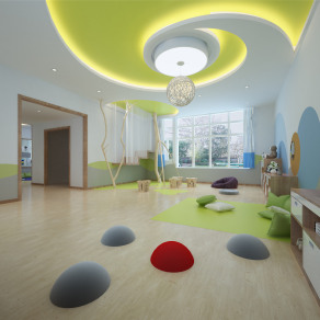 【CAD图纸】顺德海纳博雅国际幼儿园 彩平+效果图+CAD施工图+水电图+物料