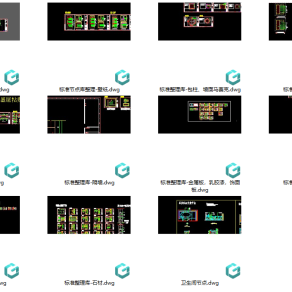 【CAD图纸】墙面造型装饰节点CAD图库丨玻璃+玻化砖+软硬包+石材+木饰面金属板