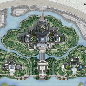 【CAD图纸】汉中汉文化博览园 施工图+效果图