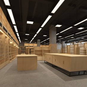 【CAD图纸】北方图书城奥莱店 效果图+CAD施工图+摄影实景