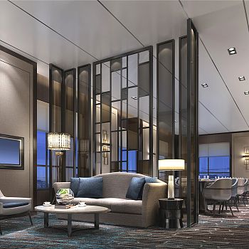 【CAD图纸】哈尔滨诺富特酒店公区及客房 效果图+CAD施工图