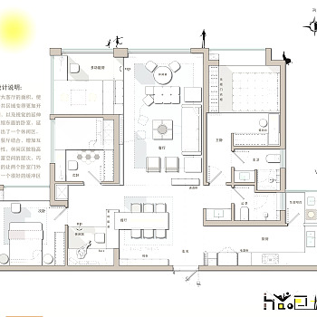 【CAD图纸】132㎡三居室家装CAD平面方案+PSD彩平