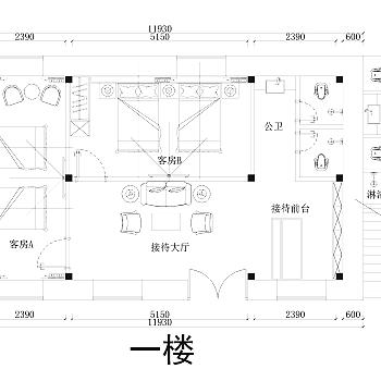 【CAD图纸】民宿平面CAD布置图方案