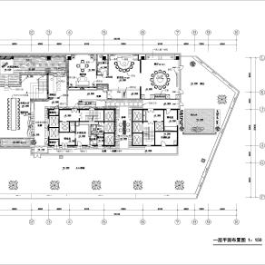 【CAD图纸】鄂尔多斯茶楼 平面CAD方案