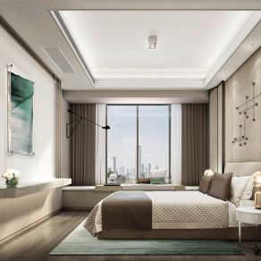 【CAD图纸】四房两厅现代住宅及入户大堂 CAD施工图+效果图