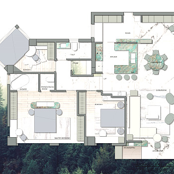 【CAD图纸】168㎡三居CAD平面方案+PSD彩平