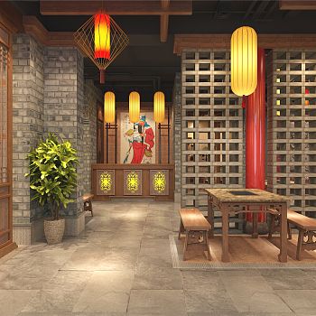 【CAD图纸】国内连锁火锅店墨尔本店丨效果图+CAD施工图+物料书+预算单