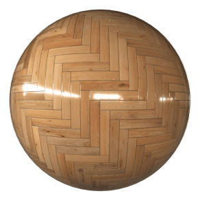 【材质】亮光人字拼木地板