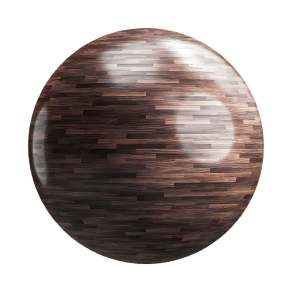 【材质】深色小木条镶木地板