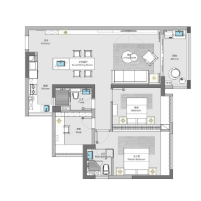 【CAD图纸】三房两厅现代家装 CAD施工图+实景