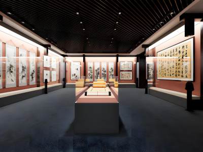 现代机器设备展厅模型