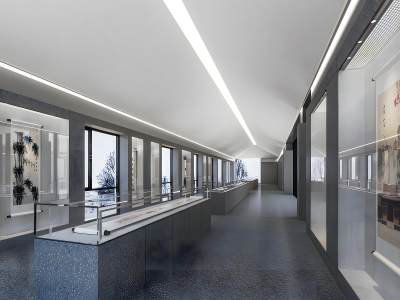 现代机器设备展厅模型