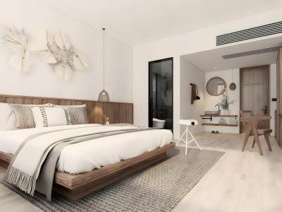 侘寂风酒店客房模型