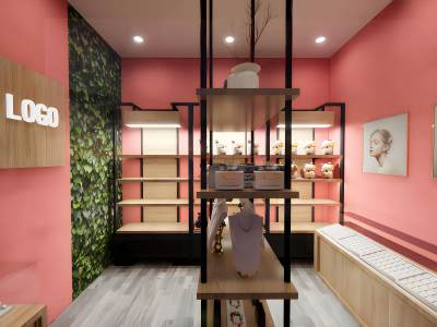 现代珠宝饰品店模型