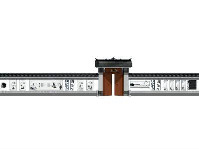 新中式乡村宣称围墙景墙