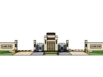 新中式门卫大门