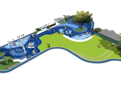 现代室外儿童区游乐设施