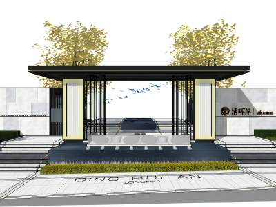 新中式入口大门