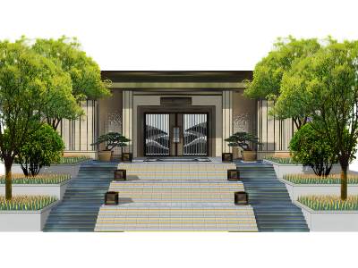 新中式入口大门