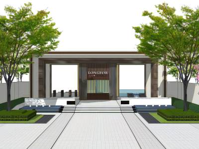 新中式入口大门