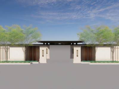 新中式入口大门