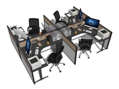 现代办公桌椅办公卡座办公用品