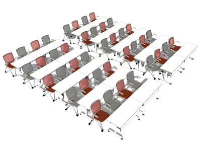 现代培训室桌椅会议桌椅