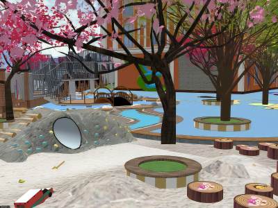 现代室外儿童乐园