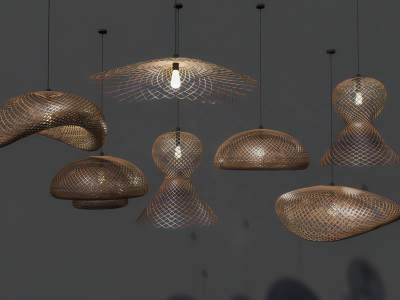 新中式藤编吊灯