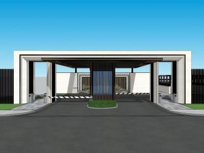 现代住宅区景观大门