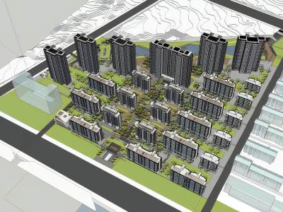 现代住宅小区鸟瞰