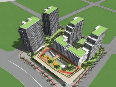 现代住宅小区鸟瞰