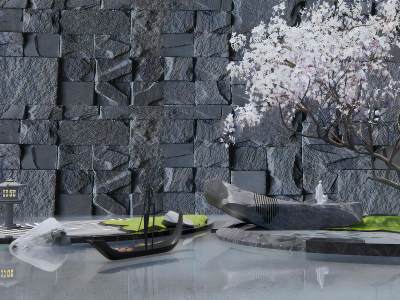 新中式庭院水景小品