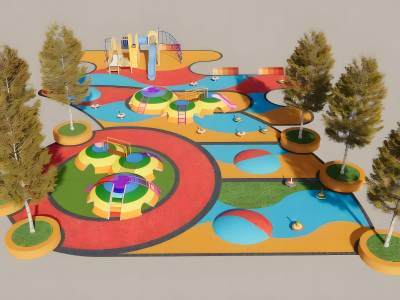 现代儿童游乐区