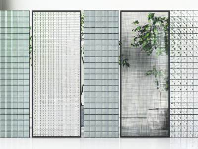 现代玻璃隔断屏风
