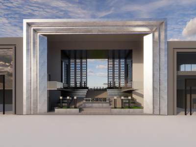 现代景观小区门楼