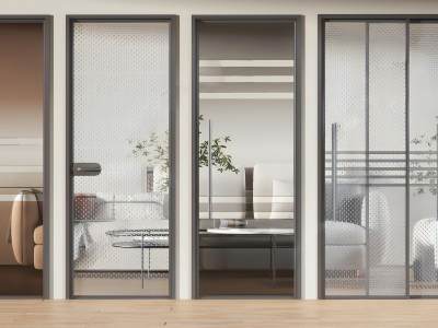 现代玻璃门组合