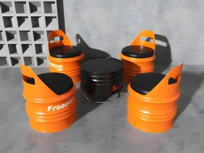 工业风创意油桶桌椅