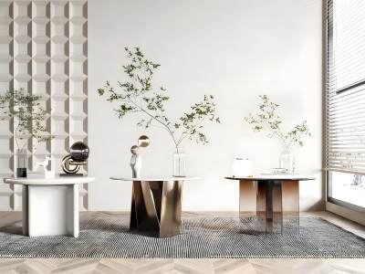 现代圆形边几角几