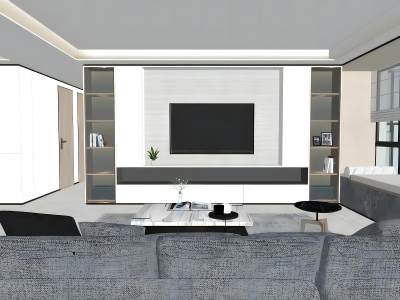 现代样板房家装鸟瞰