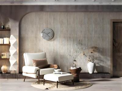 侘寂风格单椅边几