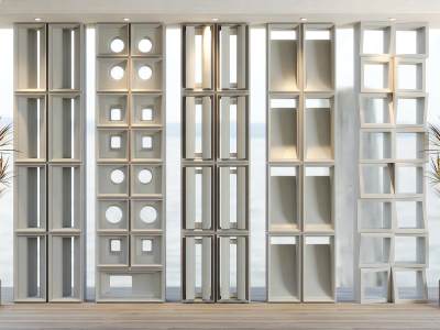 侘寂风水泥构件屏风隔断