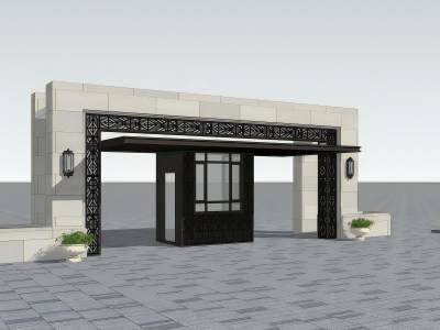 新中式入口大门