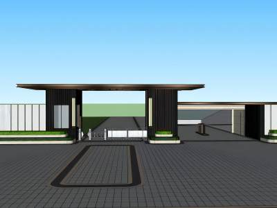 新中式居住区入口大门