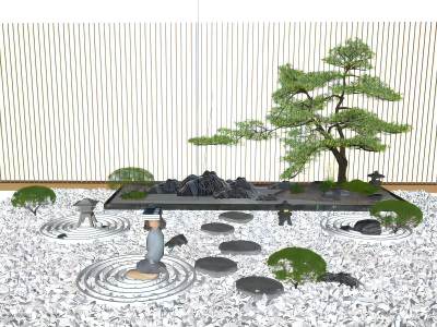 新中式庭院禅意景观小品