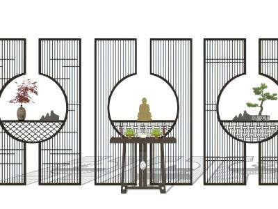 新中式花格隔断