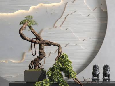 新中式松树盆栽