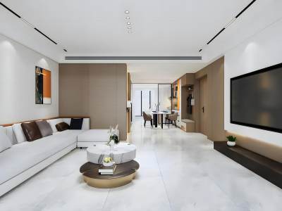 现代大平层客厅