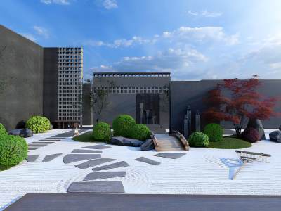 新中式庭院景观小品